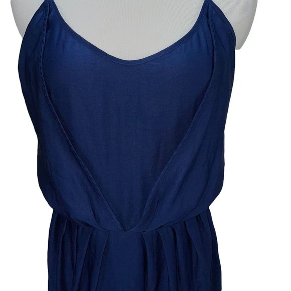 Rebecca Taylor Blue Sleeveless Tie Waist Short Slip Dress Size S Sheath - Picture 6 of 8